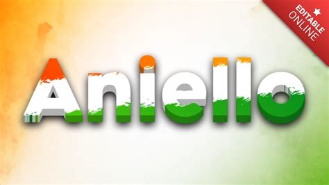 Aniello India D With Painted Indian Flag Text Effect Generator