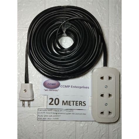 Meters Heavy Duty Extension Cord Wire Three Gang Flat Cord