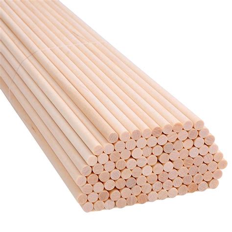 Hands Wooden Sticks Wood Dowel Rods 100pcs 15cm X 4mm Craft Unfinished