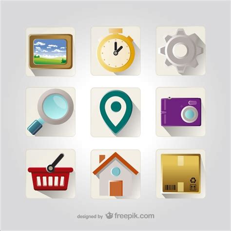 Colección De Iconos 3d Vector Gratis