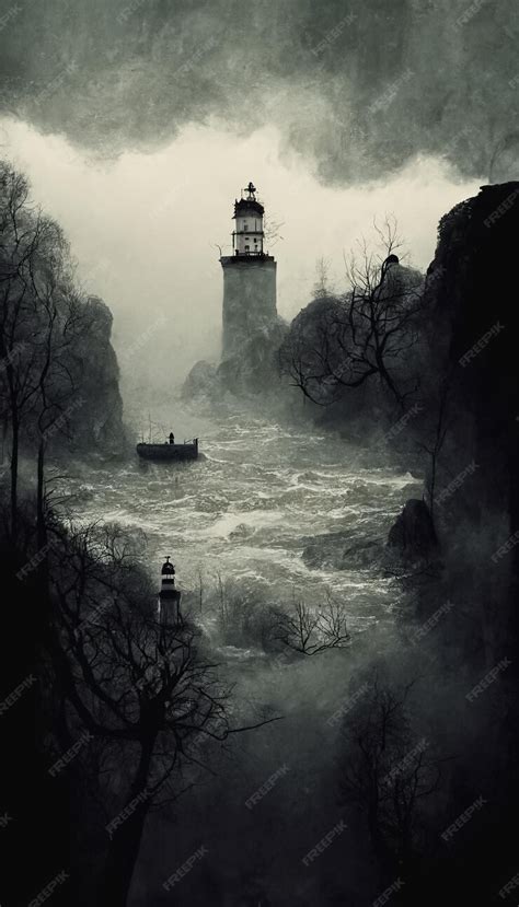 Premium Photo Gloomy Atmospheric Dark Realistic Landscape Mystic