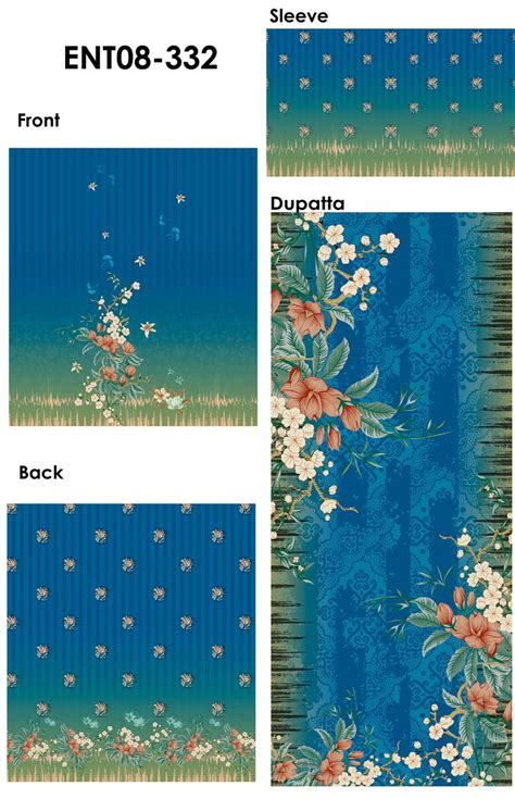 Four Different Patterns With Flowers On Them