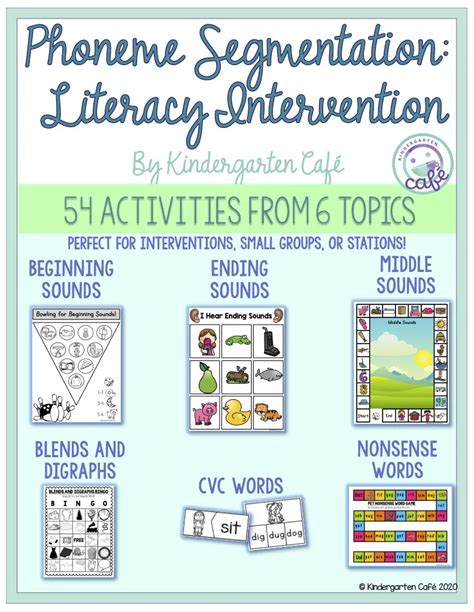Literacy Intervention Packet Phoneme Segmentation Differentiated