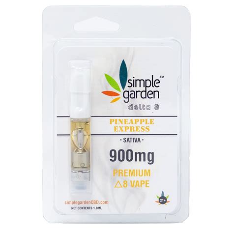 900mg Delta 8 Thc Vape Cartridge Pineapple Express Sativa Simple Garden