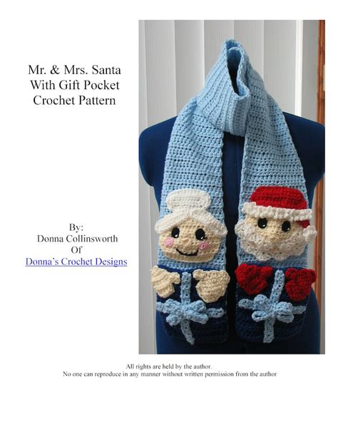 Mr And Mrs Santa Scarf Crochet Pattern Digital Download Etsy