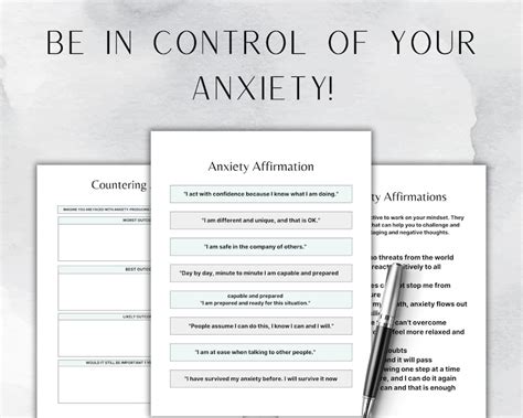 Editable Mental Health Anxiety Planner Journal Templates Printable