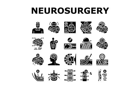 Neurosurgery Medical Treatment Icons Set Vector By Vectorwin