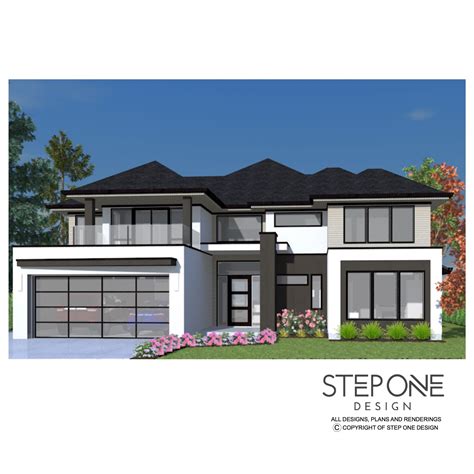 Modern Transitional Home Design - Step One Stock - House Plans