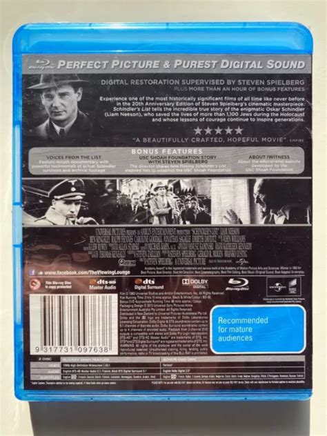 SCHINDLER S LIST 20TH Anniversary Edition Blu Ray 1993 Region B