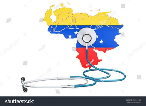 Venezuelan Map Stethoscope National Health Care Stock Illustration