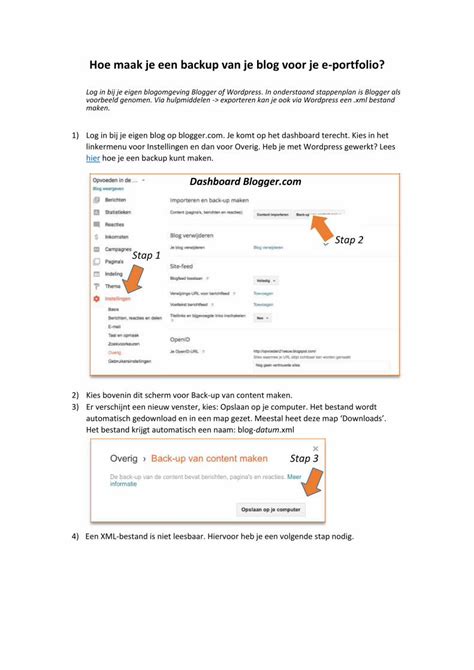 Pdf Hoe Maak Je Een Backup Van Je Blog Voor Je E Portfolio In