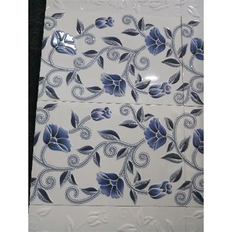 Polished Ceramic Floral Print Kitchen Wall Tile Size 600x1200 Mm At