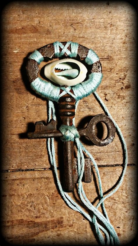 Skeleton Key Cross Amulet Etsy