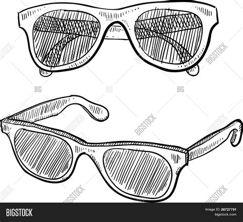 Sunglasses Sketch Vector And Photo Free Trial Bigstock