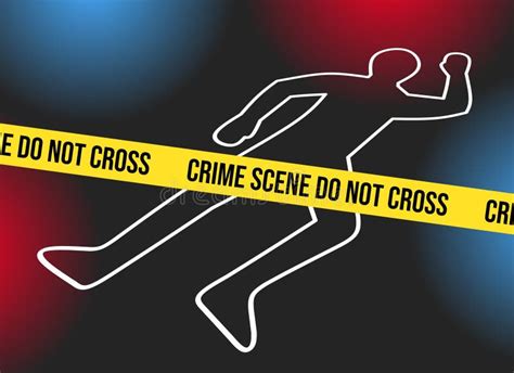 Illustration Of A Crime Scene Accident Victim Murder Police Line