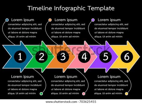 Vector Arrow Timeline Infographic Template Six Stock Vector Royalty