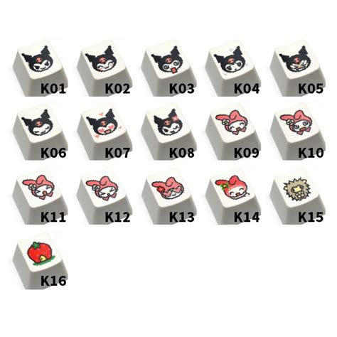 Cute Artisan Sanrio Characters Keycaps Kuromi And The Melody Pbt