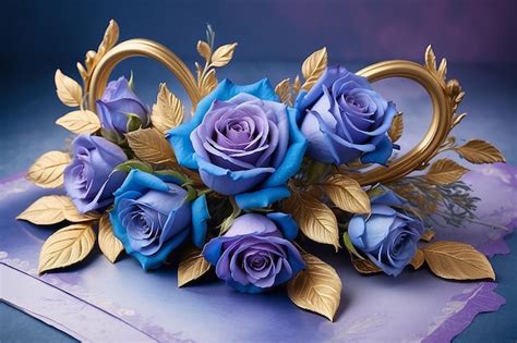 Premium Photo Blue Lavender Roses Image And Illustration Composition