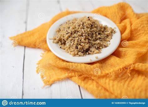 Healthy Brown Rice And Quinoa Dinner Fully Cooked Stock Image Image