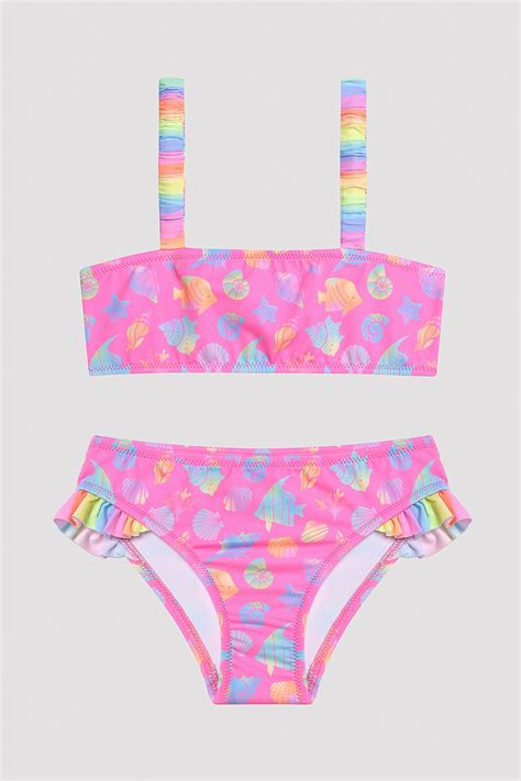 Penti Kız Çocuk Colorful Ocean Bandeau Çok Renkli Bikini TakımıFiyatı