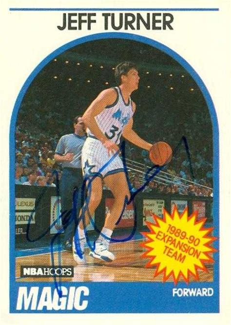 Jeff Turner Autographed Basketball Card Orlando Magic 1989 Hoops 322