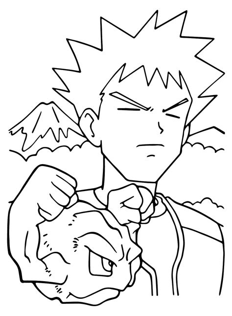 Pokemon Brock Coloring Sheet Free Printable Coloring Pages