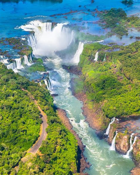 Beautiful Aerial View of Iguazu Falls, One of the Most Beautiful Places ...