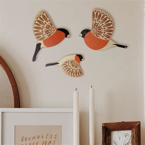 Amazon Wooden Bird Wall Art Decor Hanging Folk Art Robins