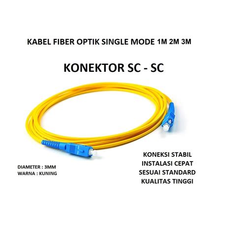 Jual Patch Cord SC UPC Kabel FIBER OPTIC Single Mode 3MM 1M 2M 3M