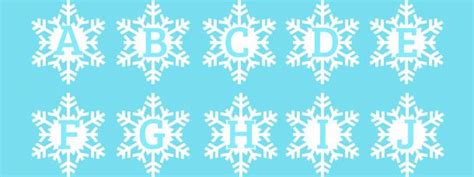 White Snowflake Alphabet Clipart Collection