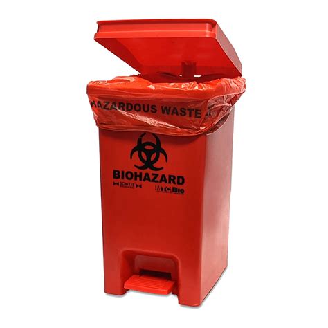 Mtc Bio A8001b Bowtie Biohazard Bin With Hands Free Foot Pedal