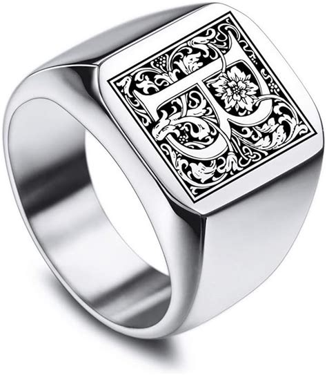 Viboos Benutzerdefinierte Gravierte Initiale Monogram Signet Ring F R