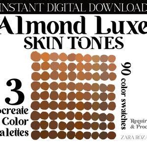 22 Skin Tones Nude Makeup Procreate Color Palette Bundle Pack Set