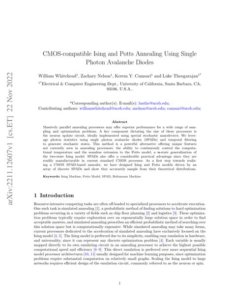 Pdf Cmos Compatible Ising And Potts Annealing Using Single Photon