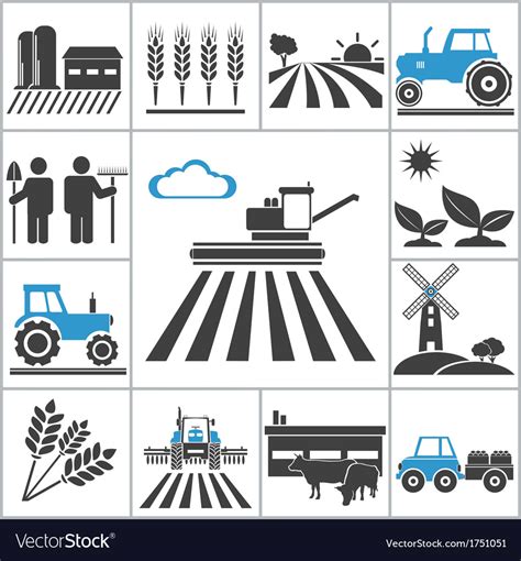 Agriculture Icons Royalty Free Vector Image Vectorstock