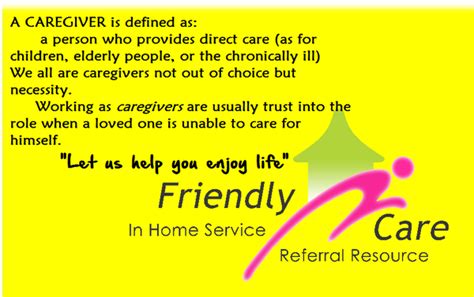 Friendly Care In Home Services And Referral Resources Updated September