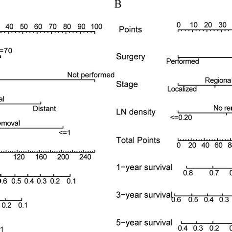 The Constructed Nomogram For Prognostic Prediction A A Nomogram For