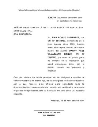 Solicitud De Traslado Pdf