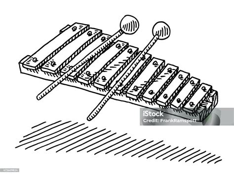 Glockenspiel Music Instrument Drawing Stock Illustration Download Image Now Xylophone Line