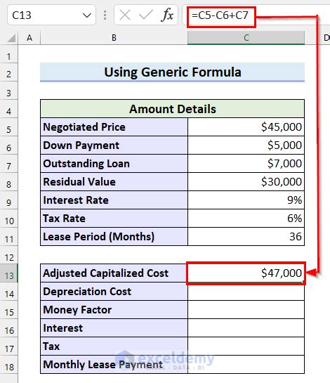 How To Calculate Lease Payments In Excel Methods