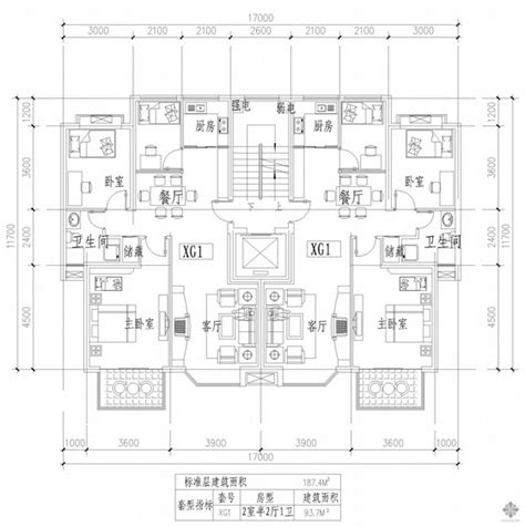 板式多层一梯两户二室半二厅一卫户型图187187 建筑户型图 筑龙建筑设计论坛