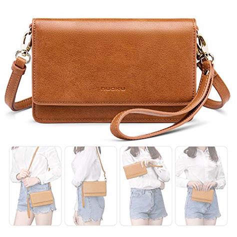 Nuoku Women Small Crossbody Bag Cellphone Purse Wallet With Rfid Card Slots 2 Strap Wristletmax