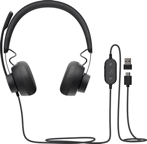 Logitech Zone 750 Wired On Ear Headset With Advanced Noise Canceling Microphone