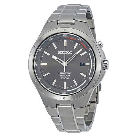 Seiko Kinetic Grey Dial Mens Watch Ska713 Kinetic Seiko Watches