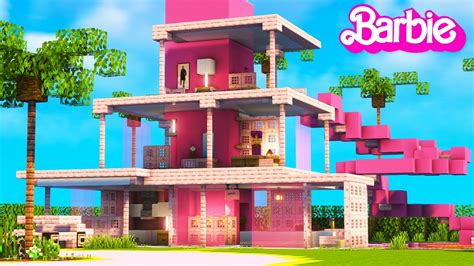 I Built Barbie S Dreamhouse In Minecraft Barbie Movie Tutorial