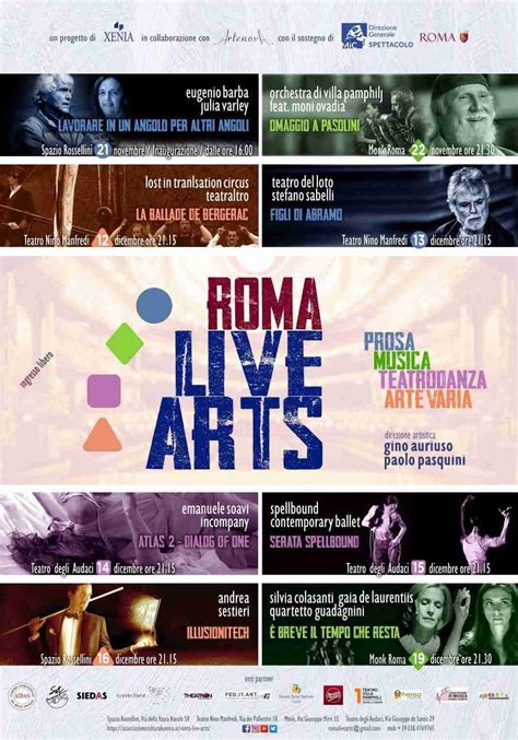 Roma Live Arts La Rassegna Di Spettacoli Dedicata Alla Memoria Di