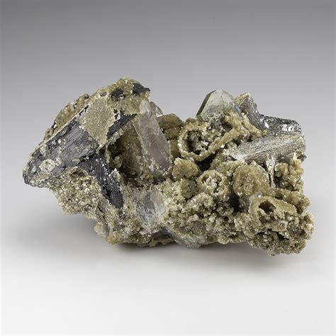 Ferberite With Arsenopyrite Muscovite Fluorapatite Quartz Minerals