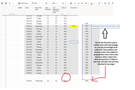 Need Help With Date Ranges For Averageifs To Collect Data Without Affecting Form — Smartsheet