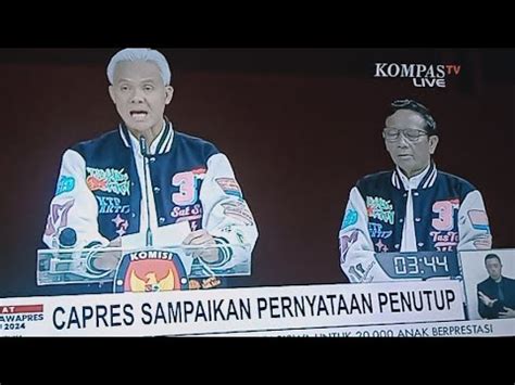 Ganjar Pranowo Didampingi Prof Mahfud Md Sampaikan Pernyataan Penutup