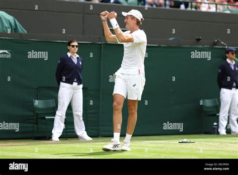 Henry Searle Celebrates Victory Against Yaroslav Demin Following The